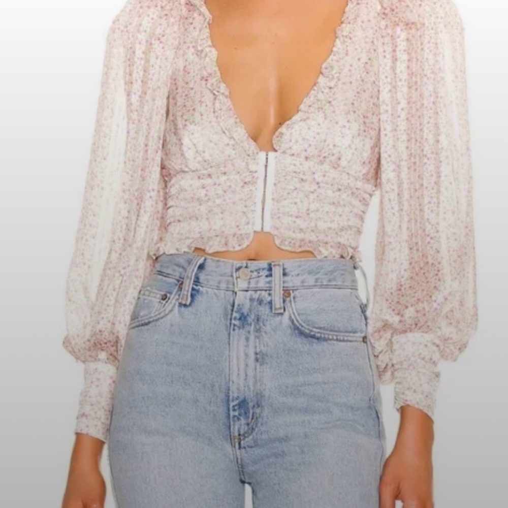 For Love & Lemons
Natalie Crop Top Ivory